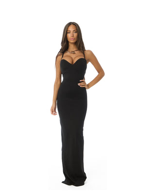 VESTIDO DE RELOJ DE ARENA DE SIRENA NEGRO