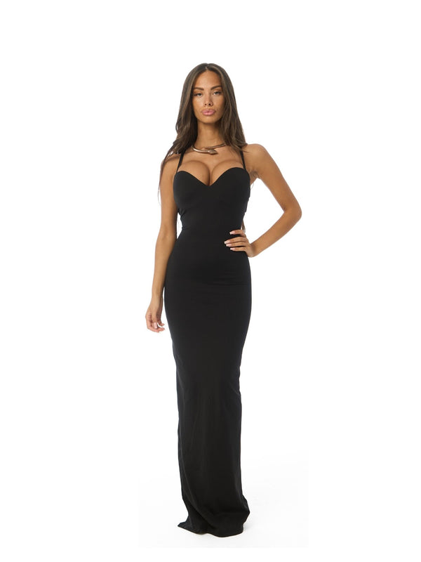 VESTIDO DE RELOJ DE ARENA DE SIRENA NEGRO
