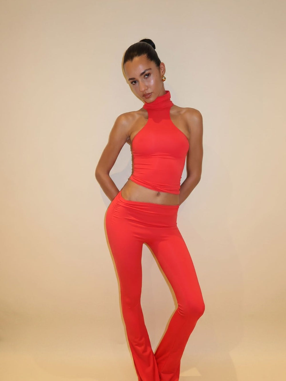 ASYMMETRICAL FLAZE LEGGINGS - PINK