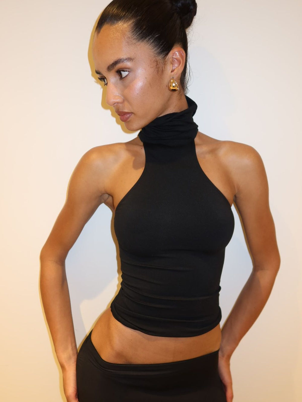 TOP COL ROULÉ  NOIR
