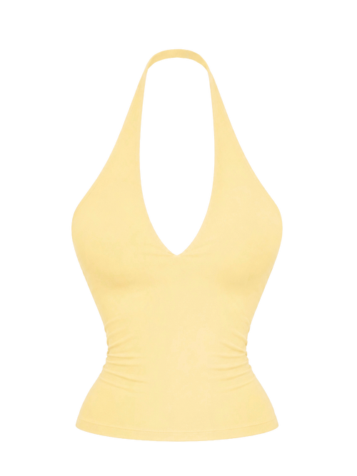 TOP HALTER BUTTER YELLOW