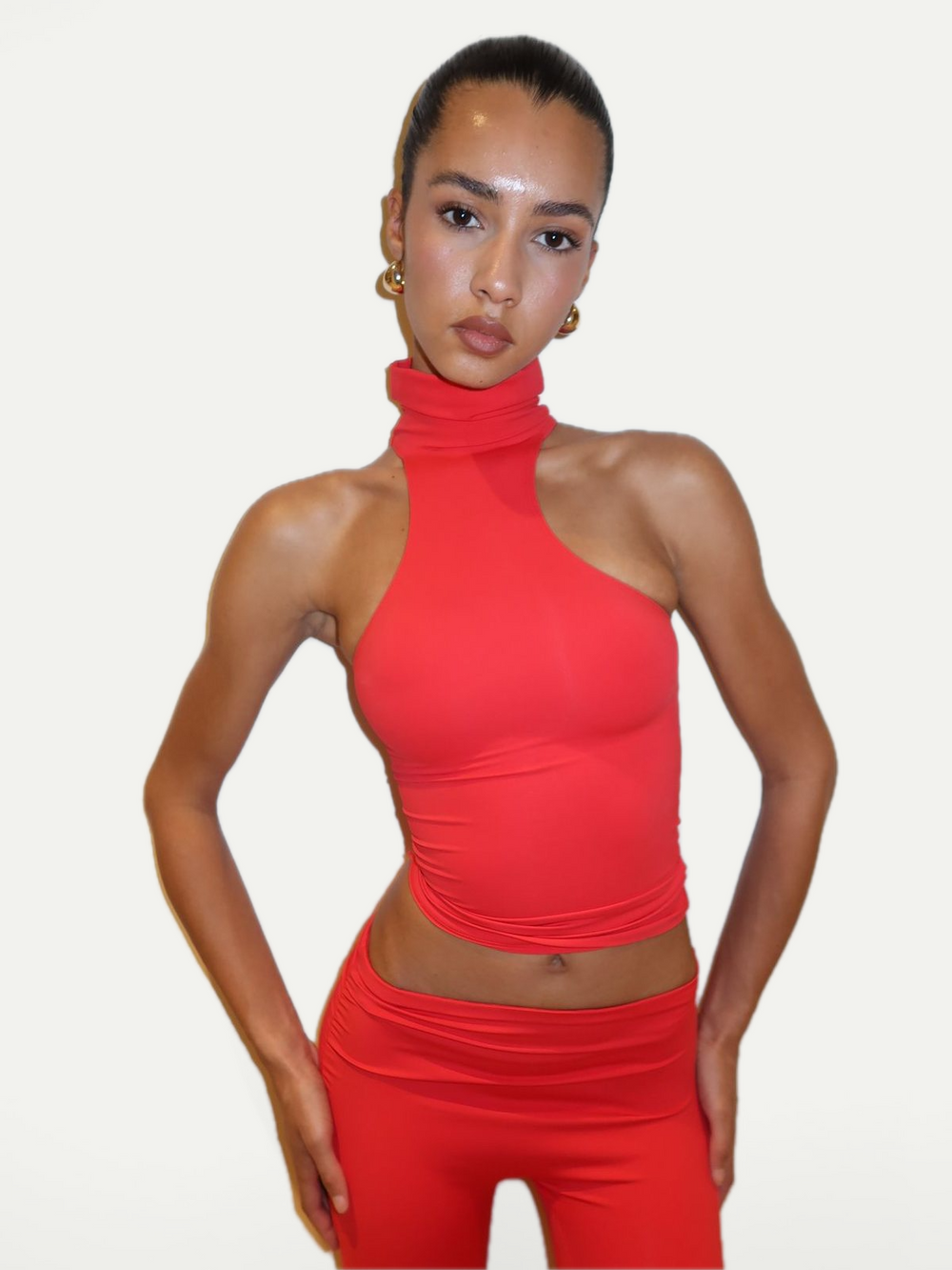 TOP COL ROULÉ ROUGE