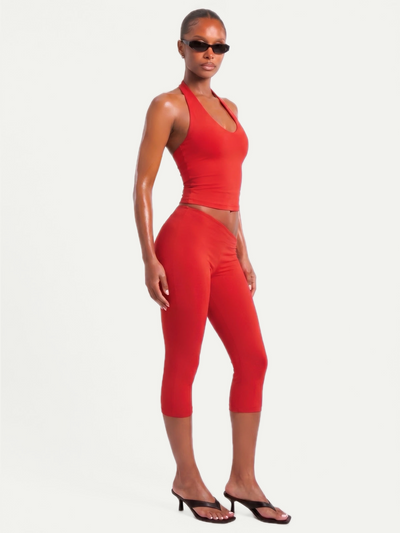 TOP HALTER ROUGE