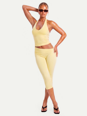 TOP HALTER BUTTER YELLOW