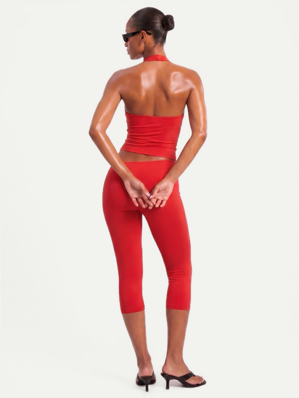 TOP HALTER ROUGE