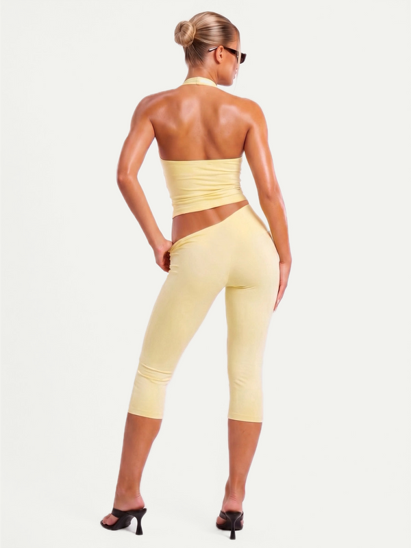 TOP HALTER BUTTER YELLOW