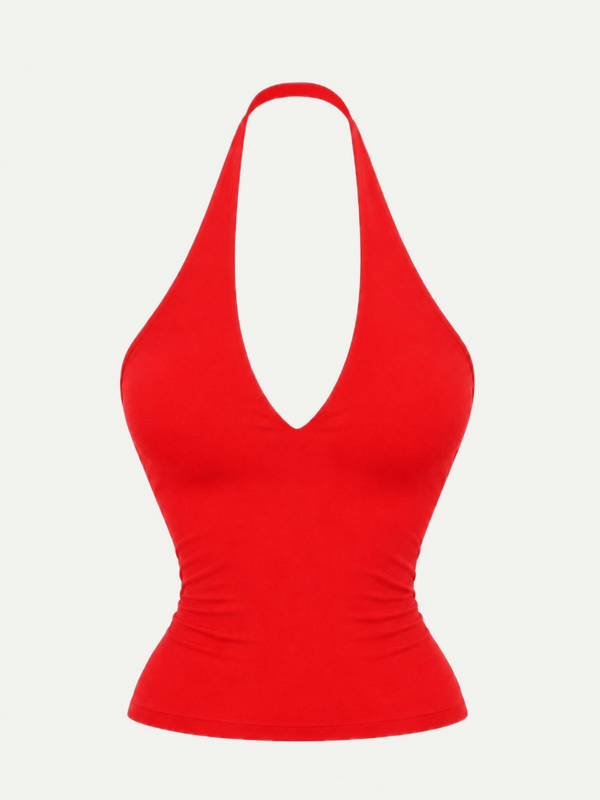 TOP HALTER ROUGE