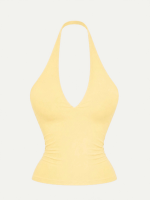 TOP HALTER BUTTER YELLOW